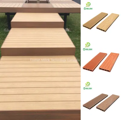 Plancher en plastique en bois de plate-forme du solide creux WPC d'anti éraflure/plancher de PE pour extérieur